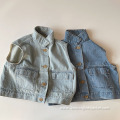 Sleeveless Children's Washed Denim Vest